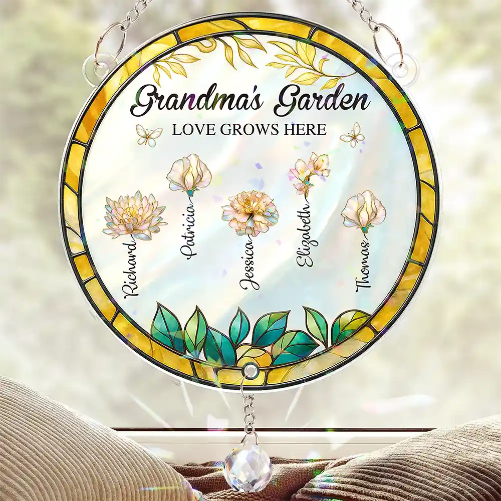 Grandma's Garden - Personalized Rainbow Suncatcher With Crystal Ball Prism - Image 2