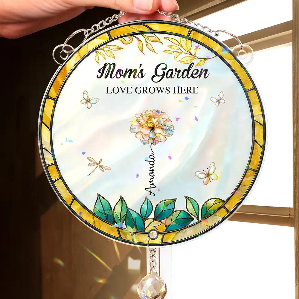 Grandma's Garden - Personalized Rainbow Suncatcher With Crystal Ball Prism - Image 3