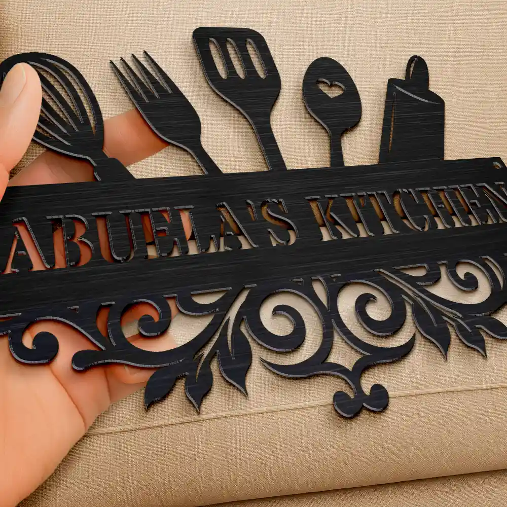 Grandma's Kitchen - Personalized Cutout Metal Sign - Image 3