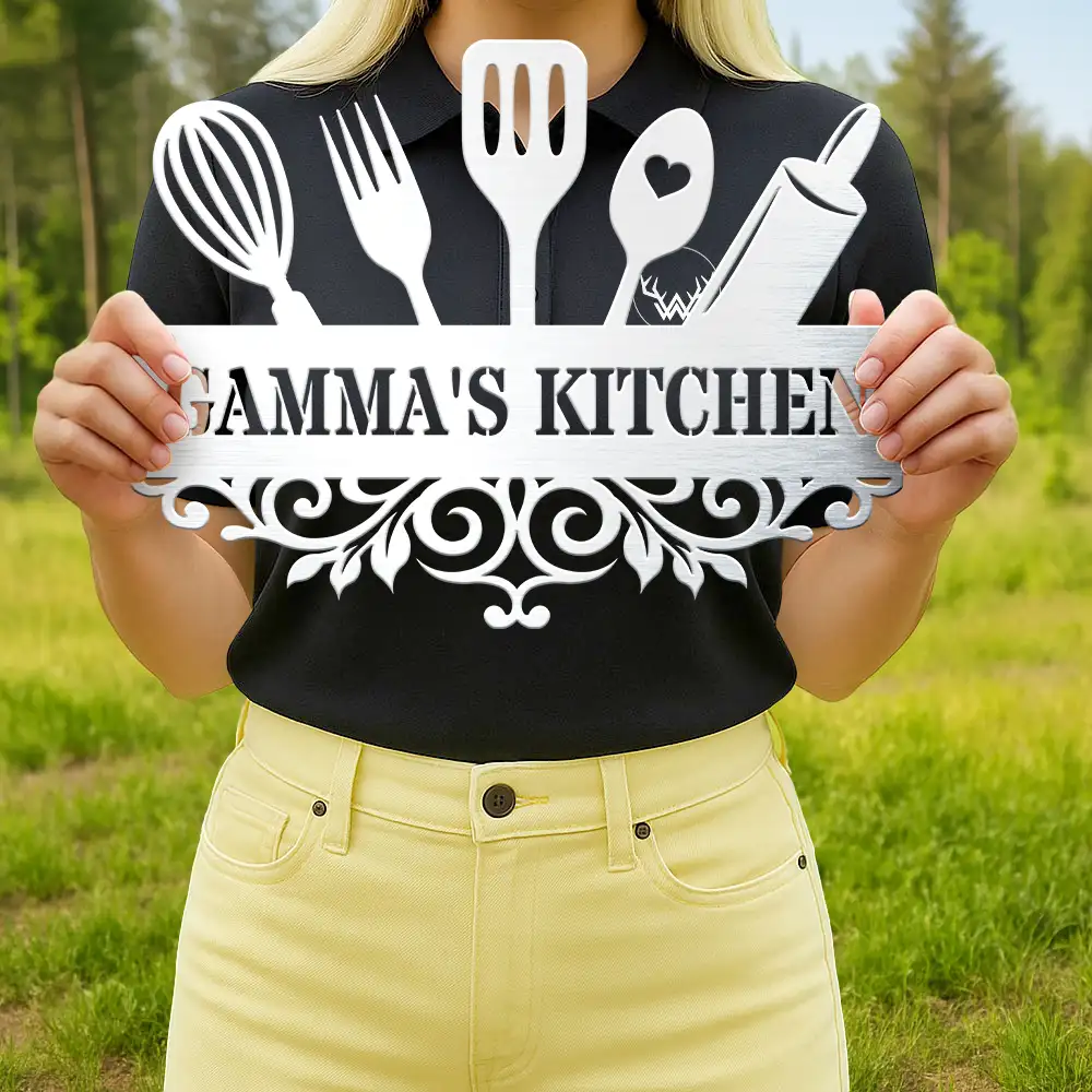 Grandma's Kitchen - Personalized Cutout Metal Sign - Image 4