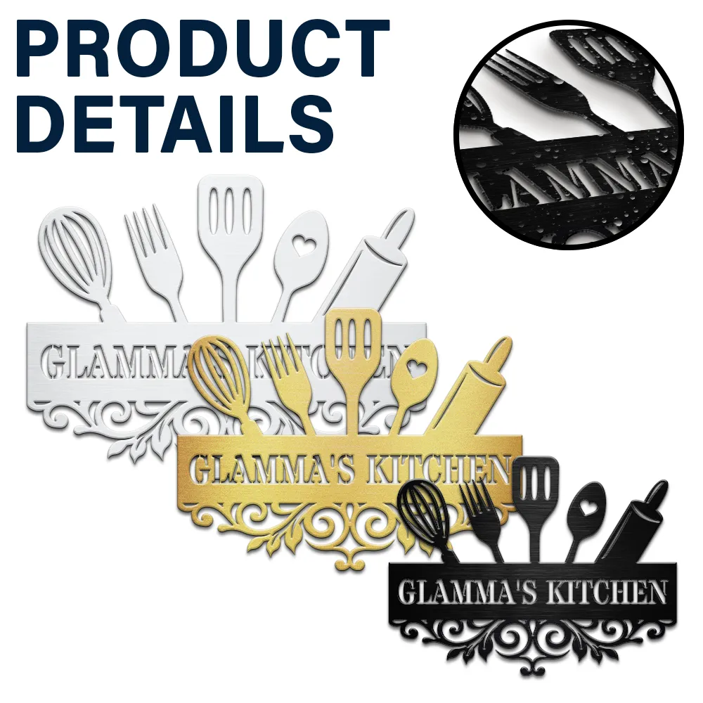 Grandma's Kitchen - Personalized Cutout Metal Sign - Image 5