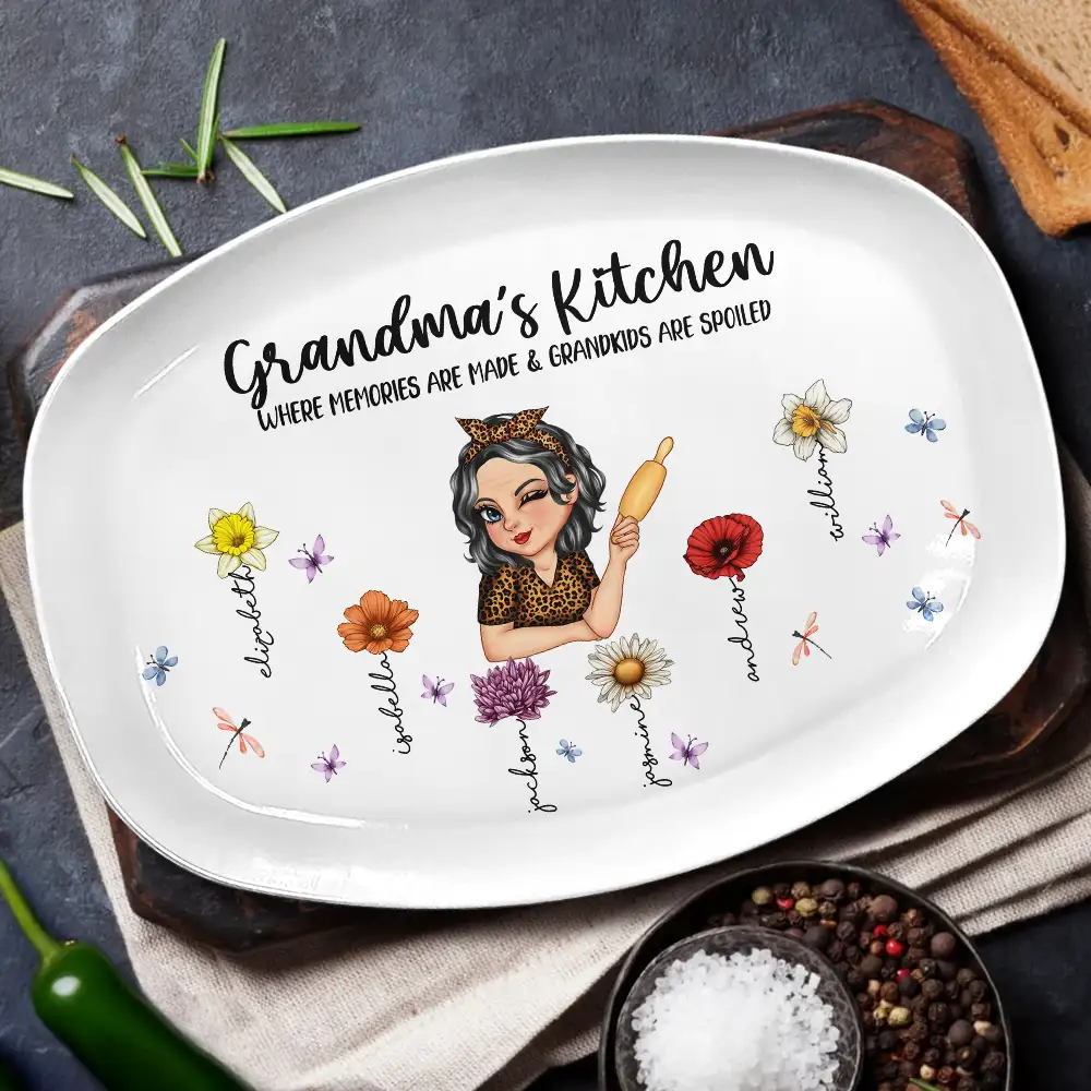 Grandma's Kitchen Where Memories Are Made - Personalized Plate - Image 2