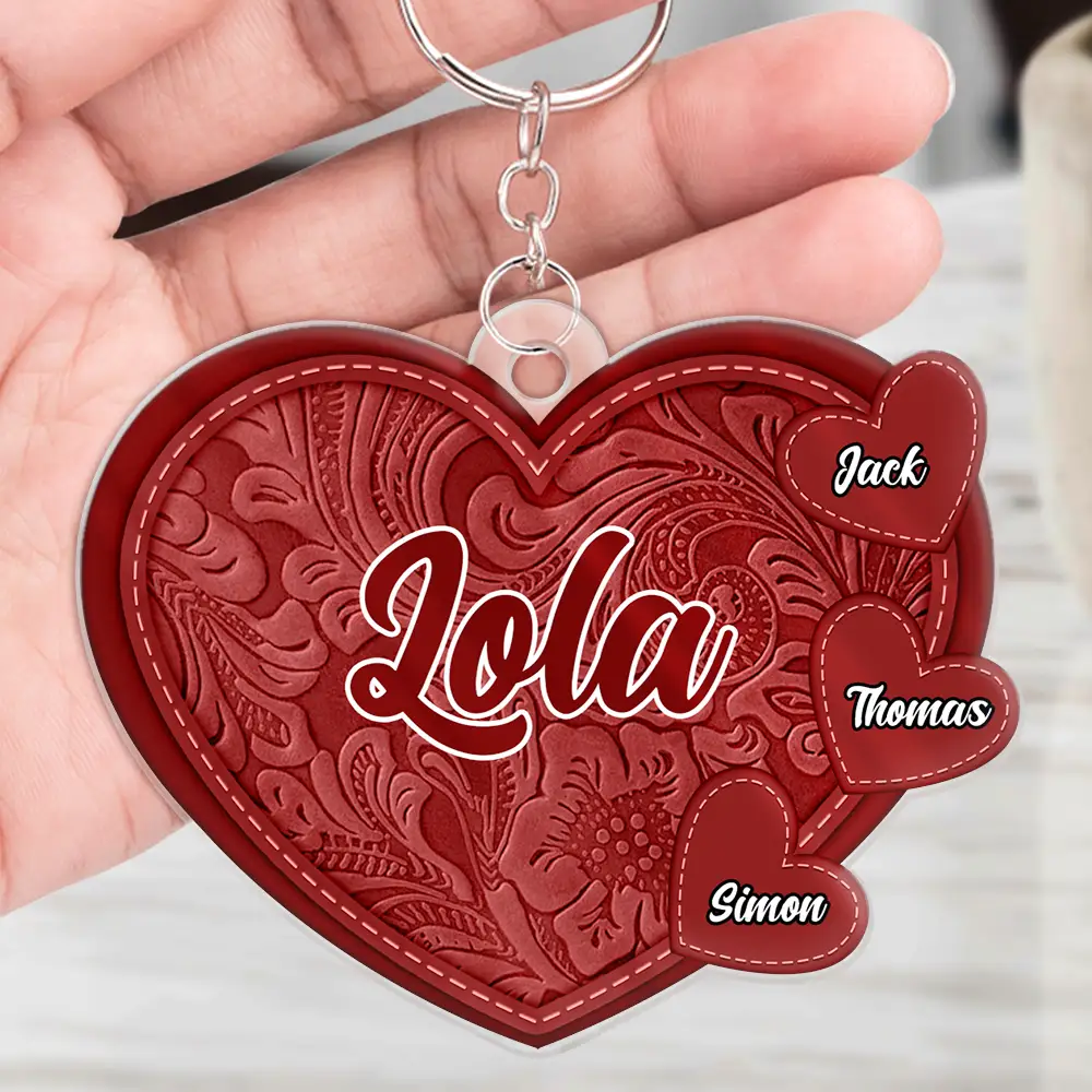 Grandma's Little Sweethearts - Personalized Cutout Acrylic Keychain - Image 4