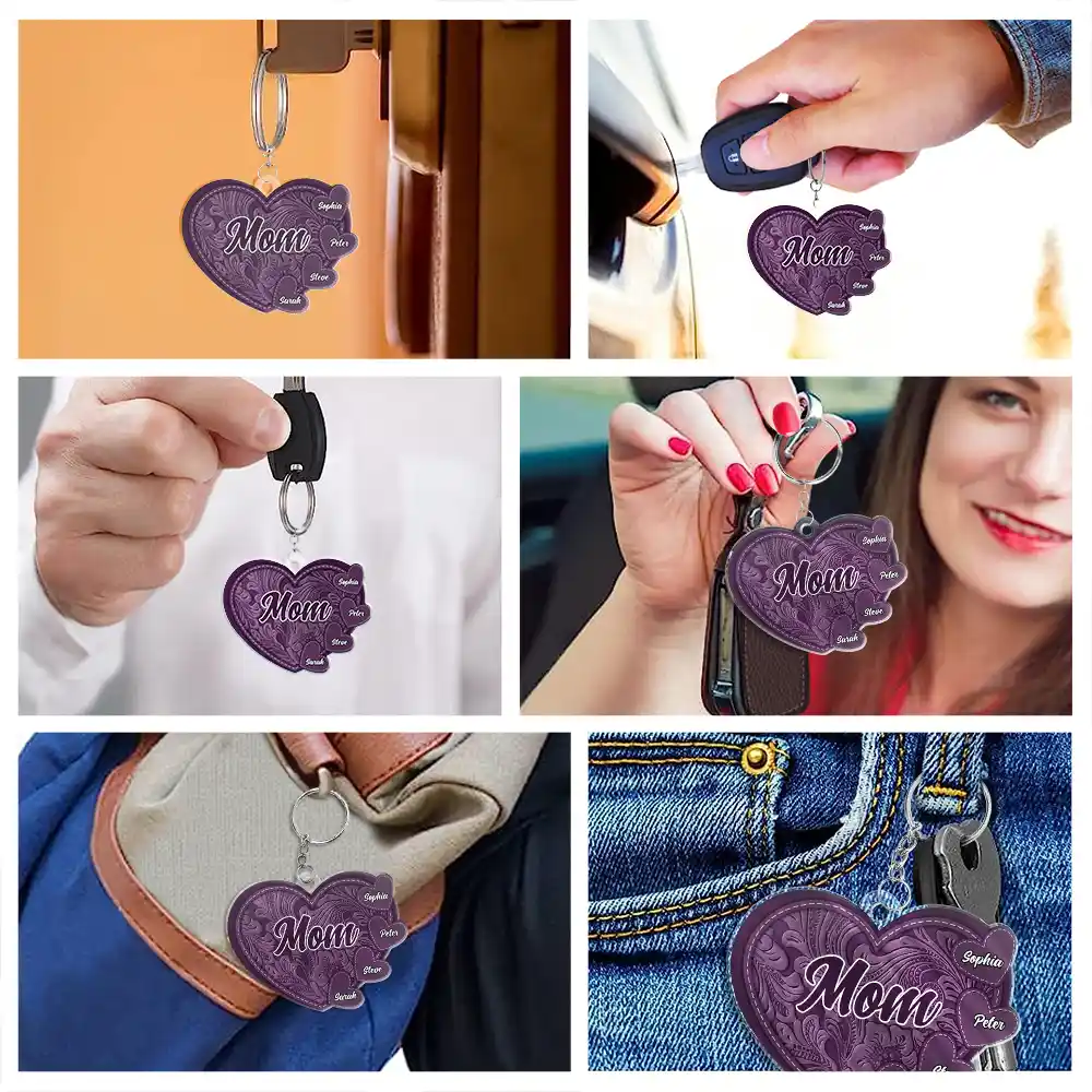 Grandma's Little Sweethearts - Personalized Cutout Acrylic Keychain - Image 6
