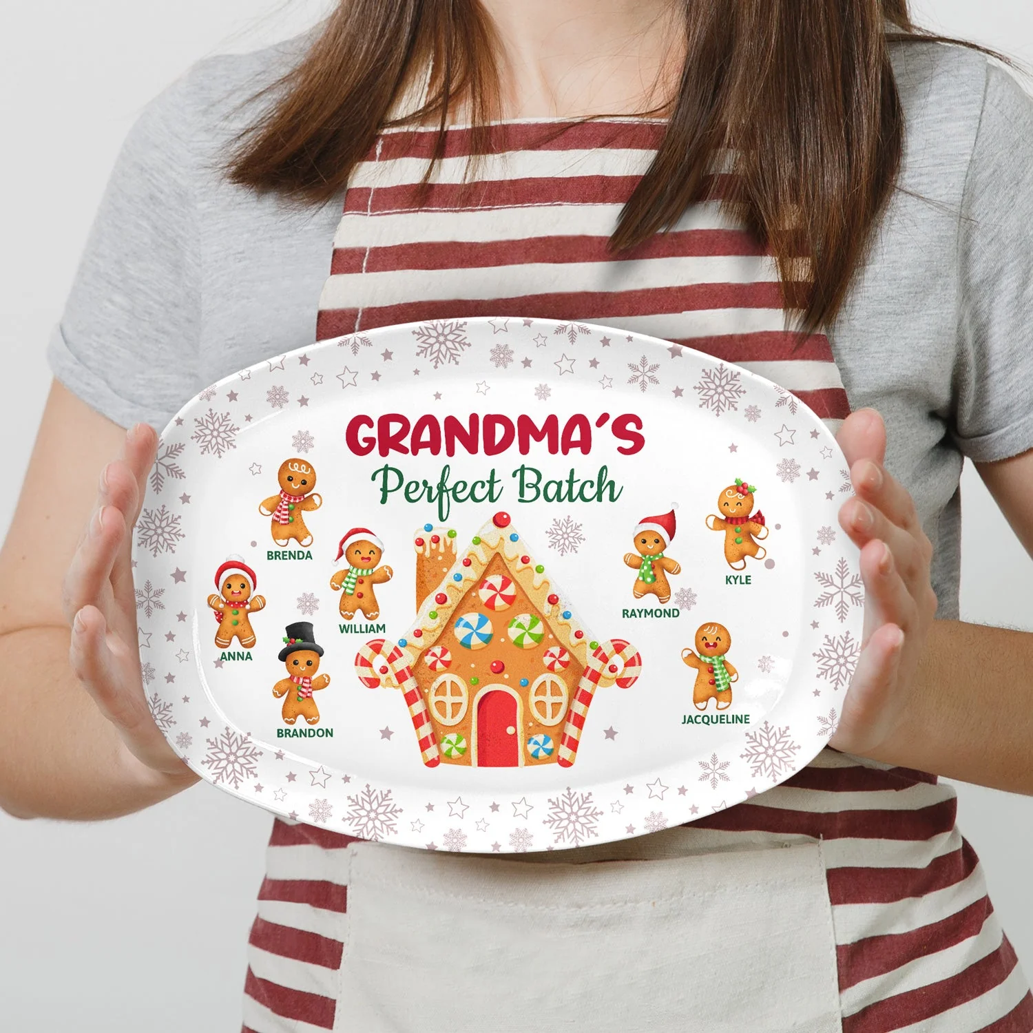 Grandma's Perfect Batch - Christmas, Loving Gift For Mom, Grandma, Grandparents, Family - Personalized Plate - Image 3