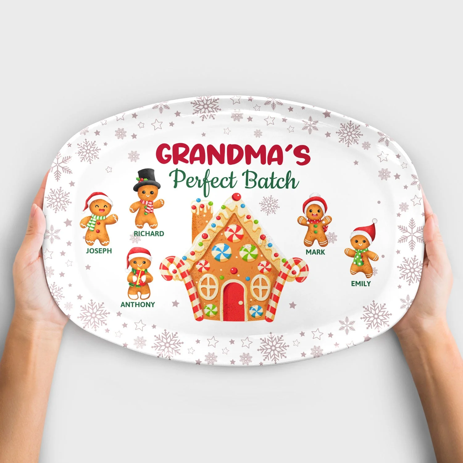 Grandma's Perfect Batch - Christmas, Loving Gift For Mom, Grandma, Grandparents, Family - Personalized Plate - Image 4