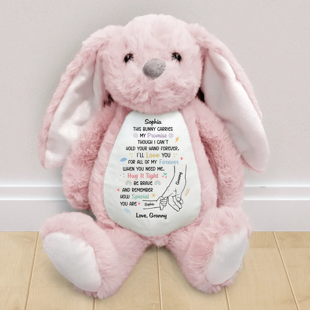 Grandma's Promise To Hold Your Hand Tight - Personalized Soft Toy Bunny - Image 2