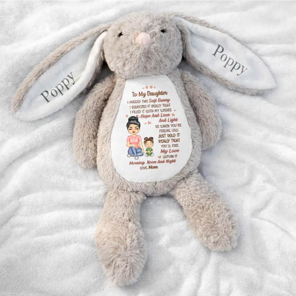 Grandmother Granddaughter I Filled It With My Wishes - Personalized Soft Toy Bunny - Image 2