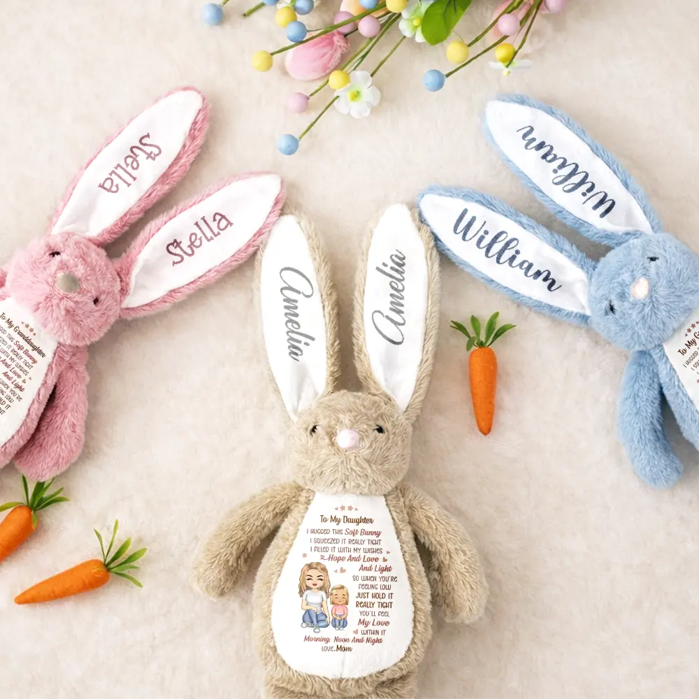 Grandmother Granddaughter I Filled It With My Wishes - Personalized Soft Toy Bunny - Image 6