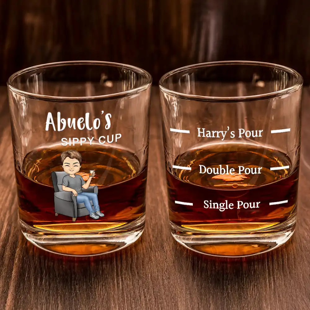 Grandpa Daddy Husband's Sippy Cup - Personalized Whiskey Glass - Image 2