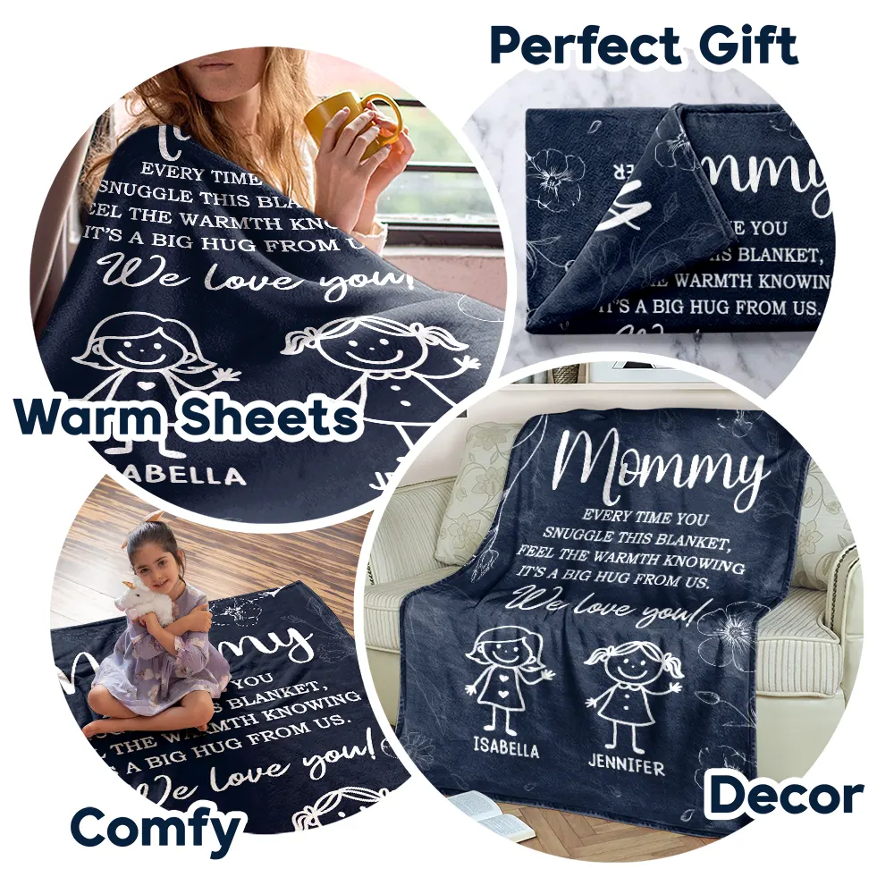 Grandpa Grandma Every Time You Snuggle This Blanket - Personalized Fleece Blanket, Sherpa Blanket - Image 7