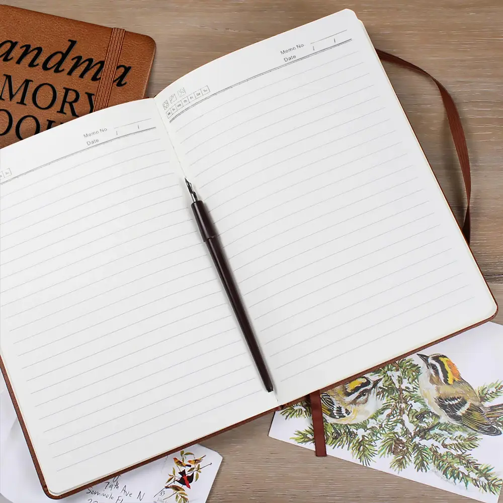 Grandparent Memory Book Grandkids Icon - Personalized Leather Journal - Image 2