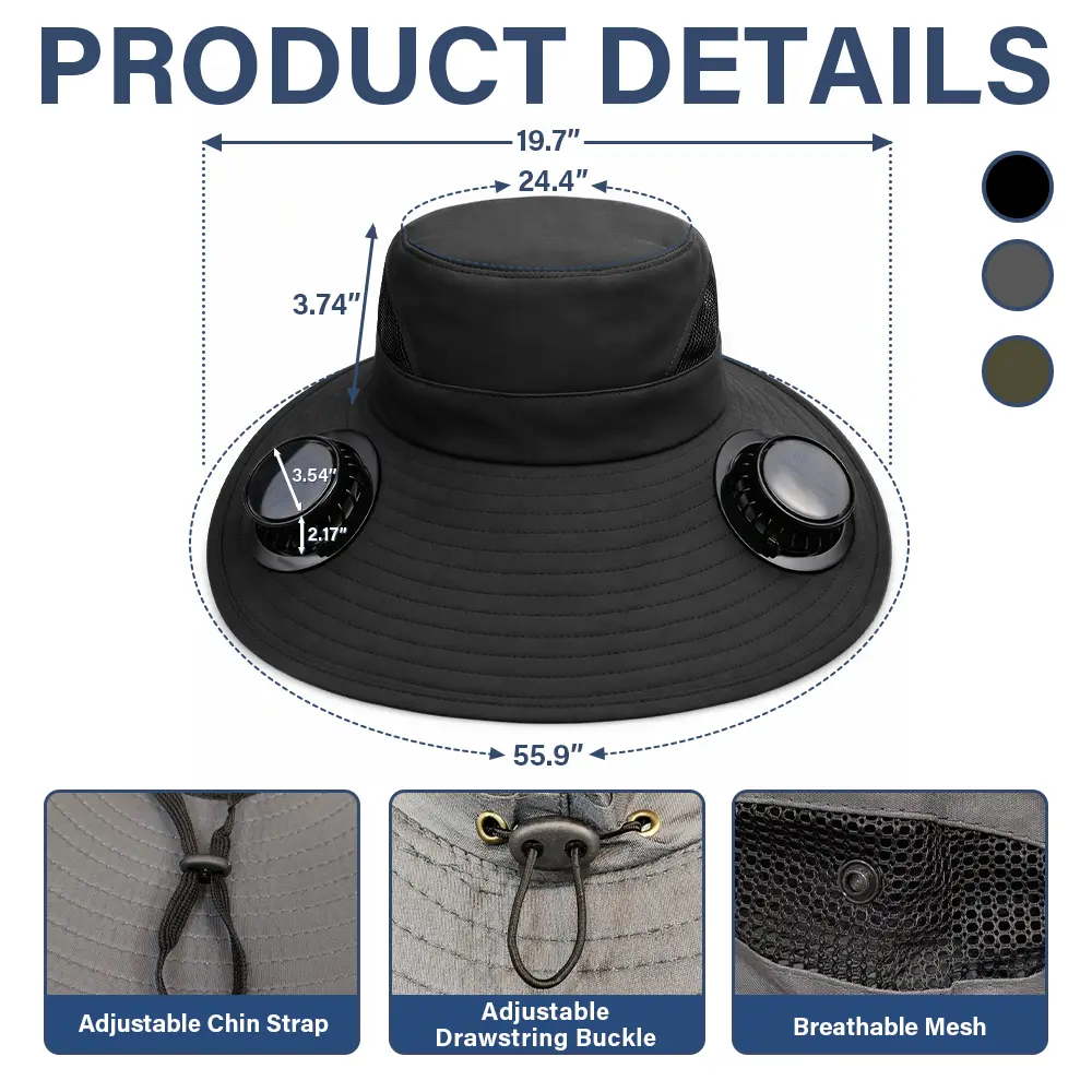 Grandpa's Keepers Camouflage Pattern - Personalized Solar Fan Hat - Image 5