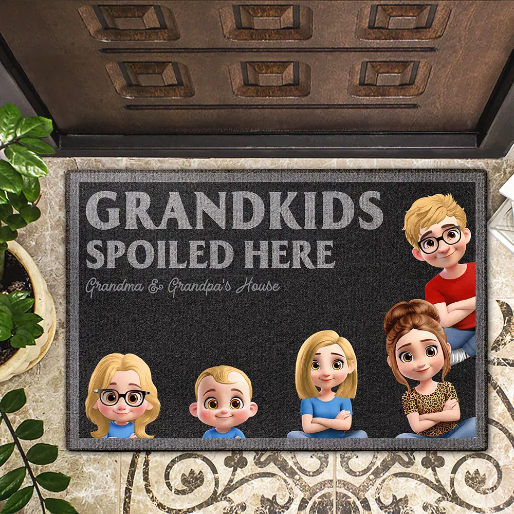 Grankids Spoiled Here Grandma House - Personalized Doormat - Image 2