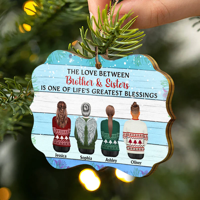 Greatest Gift Our Parents Gave Us Sibling - Christmas Gift For Family - Personalized Custom Wooden Ornament - Image 2