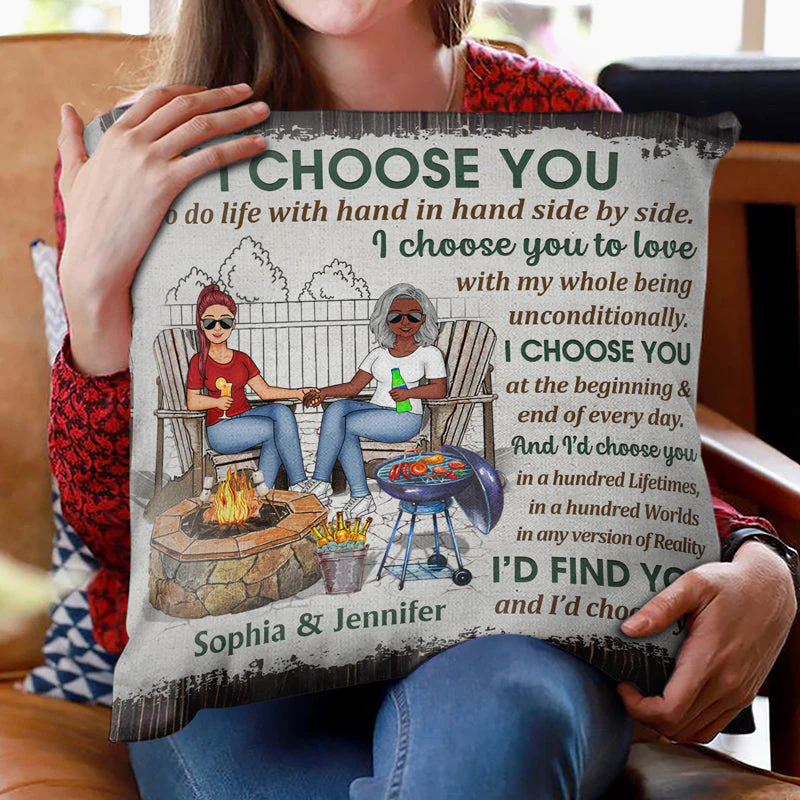 Grilling Backyard Family Couple The Day I Met You - Couple Gift - Personalized Custom Pillow - Image 2