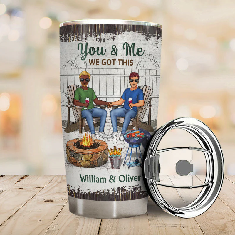 Grilling Backyard Family Couple The Day I Met You - Couple Gift - Personalized Custom Tumbler - Image 2