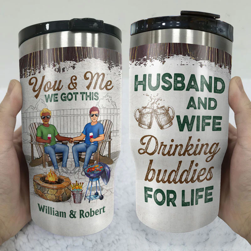 Grilling Family Couple The Day I Met You - Couple Gift - Personalized Custom Triple 3 In 1 Can Cooler - Image 3