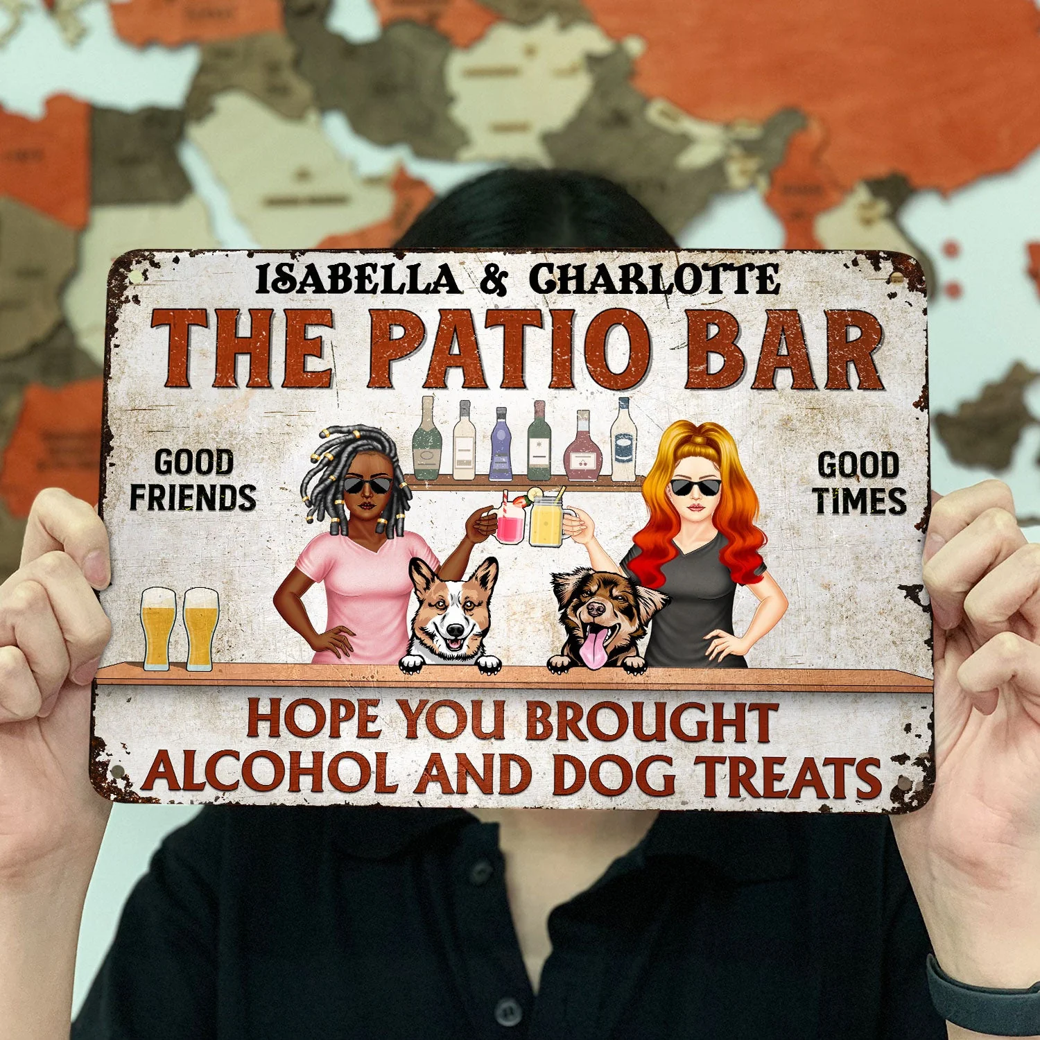 Grilling Hope You Brought Alcohol And Dog Treats Fashion Couple Single - Home Decor, Backyard Decor, Gift For Her, Him, Dog Lovers - Personalized Custom Classic Metal Signs - Image 3