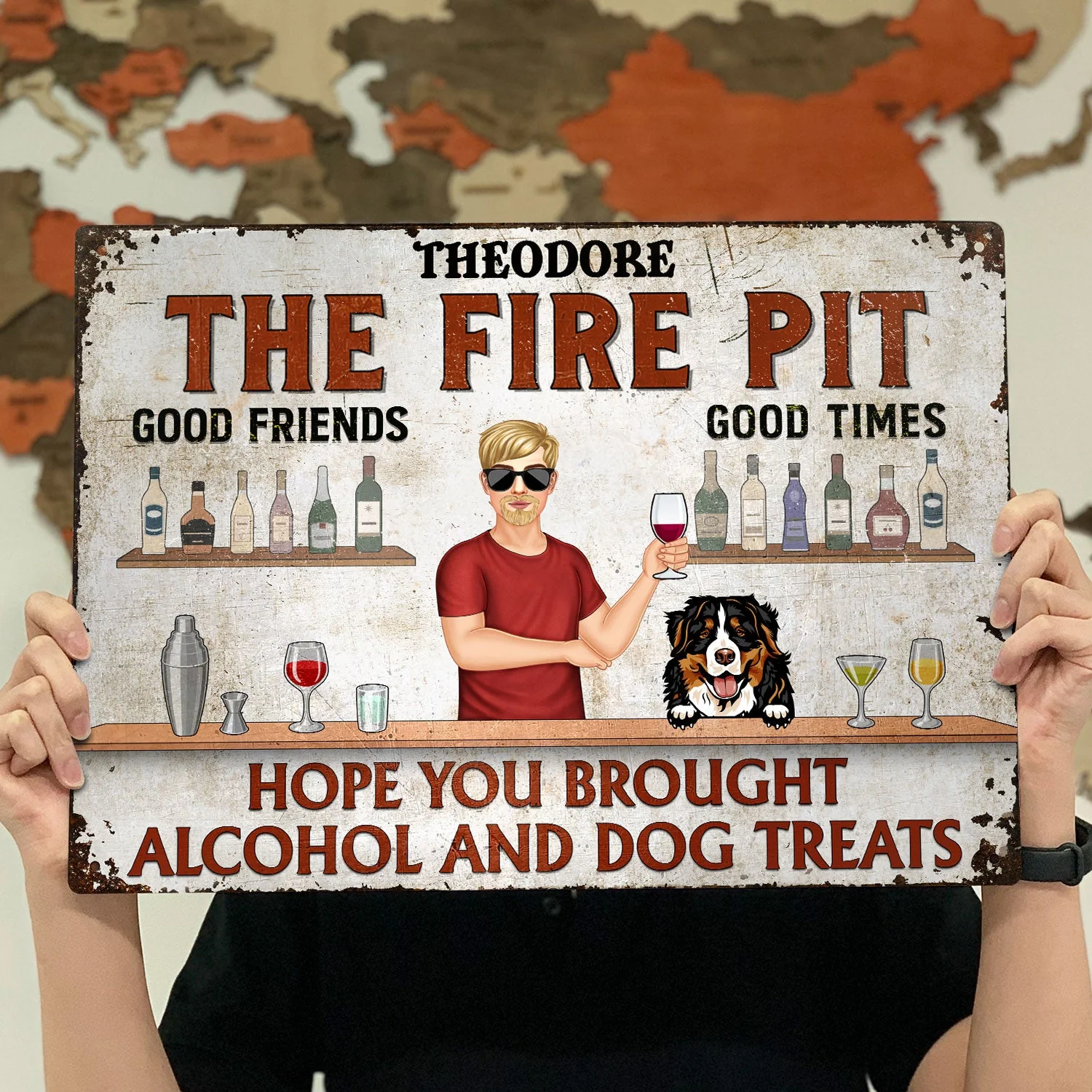 Grilling Hope You Brought Alcohol And Dog Treats Fashion Couple Single - Home Decor, Backyard Decor, Gift For Her, Him, Dog Lovers - Personalized Custom Classic Metal Signs - Image 4