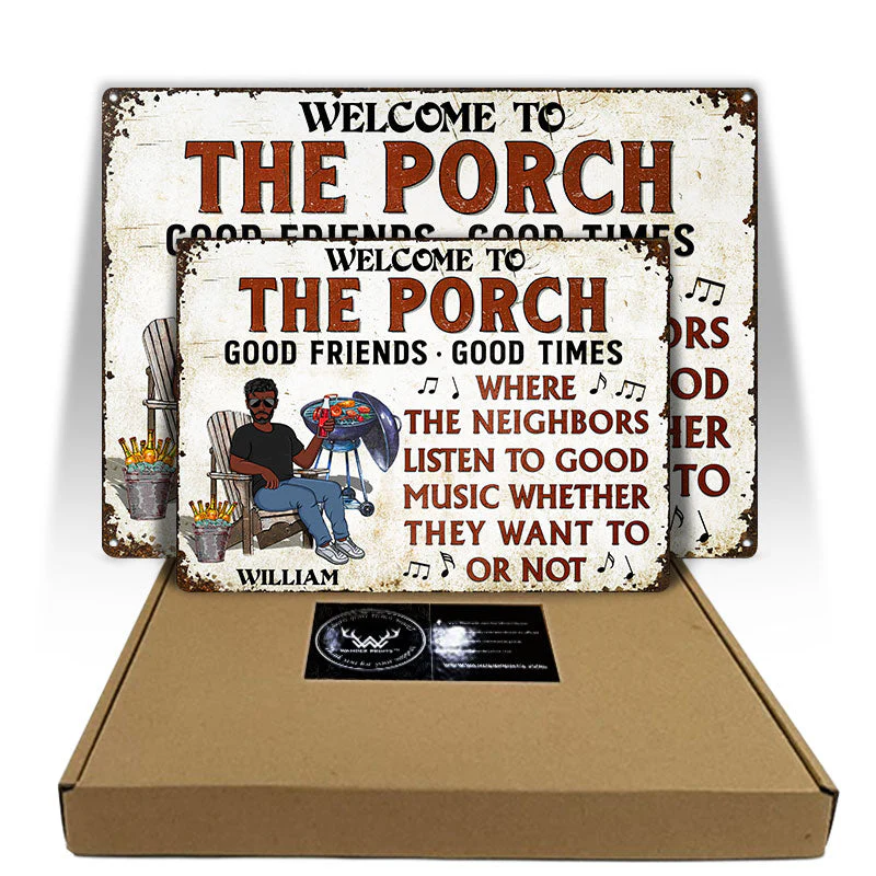 Grilling Patio Bar Listen To The Good Music - Backyard Sign - Personalized Custom Classic Metal Signs - Image 3