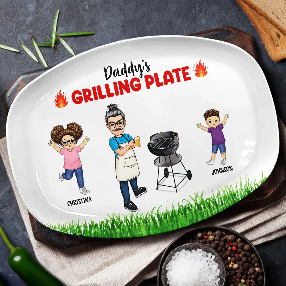 Grilling Plate Awesome BBQ - Personalized Plate - Image 2