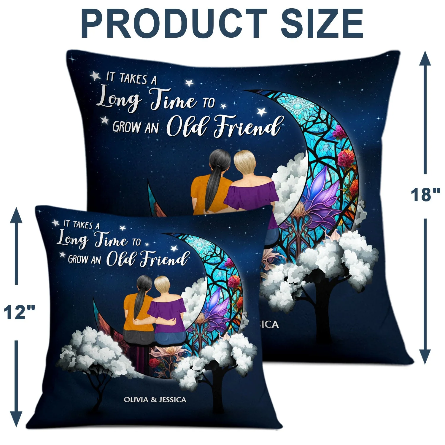 Grow An Old Friend - Gift For Bestie - Personalized Pillow - Image 4