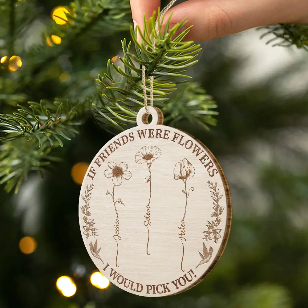 Grow An Old Friend Wooden Birth Flower - Personalized Custom Shaped Wooden Ornament - Image 2