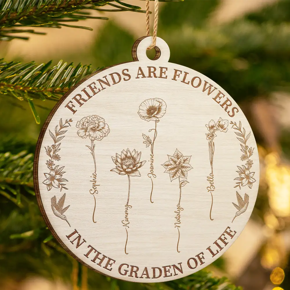 Grow An Old Friend Wooden Birth Flower - Personalized Custom Shaped Wooden Ornament - Image 3