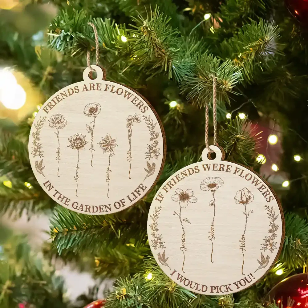 Grow An Old Friend Wooden Birth Flower - Personalized Custom Shaped Wooden Ornament - Image 5