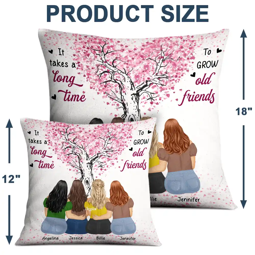 Grow Old Friends - Personalized Pillow - Image 4