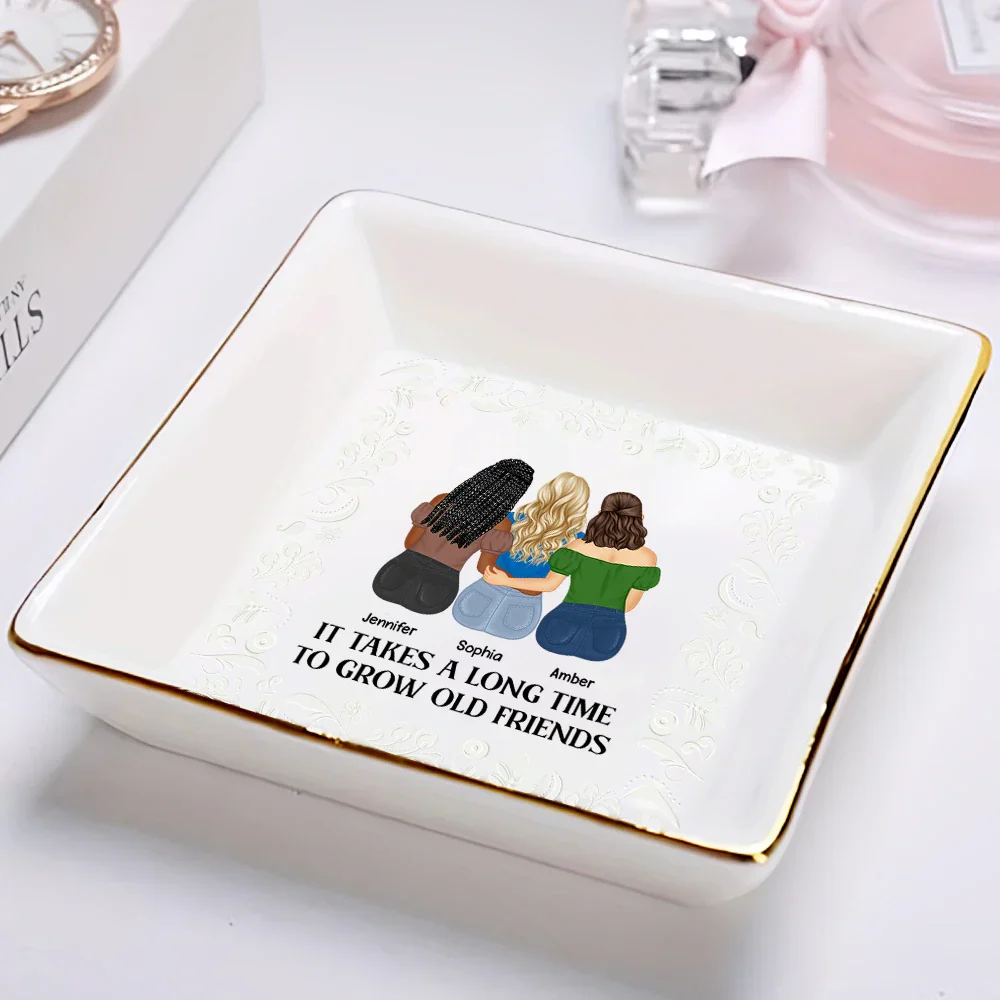 Grow Old Friends - Personalized Ring Dish - Image 2