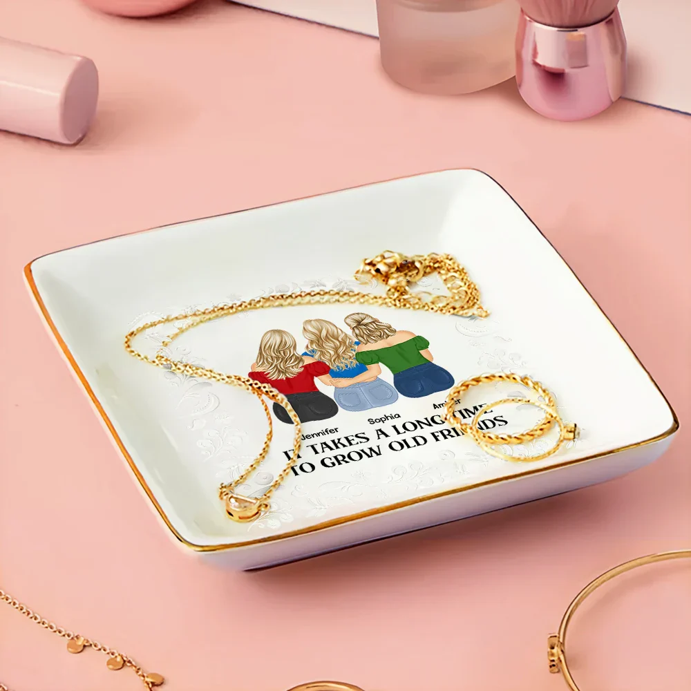 Grow Old Friends - Personalized Ring Dish - Image 3
