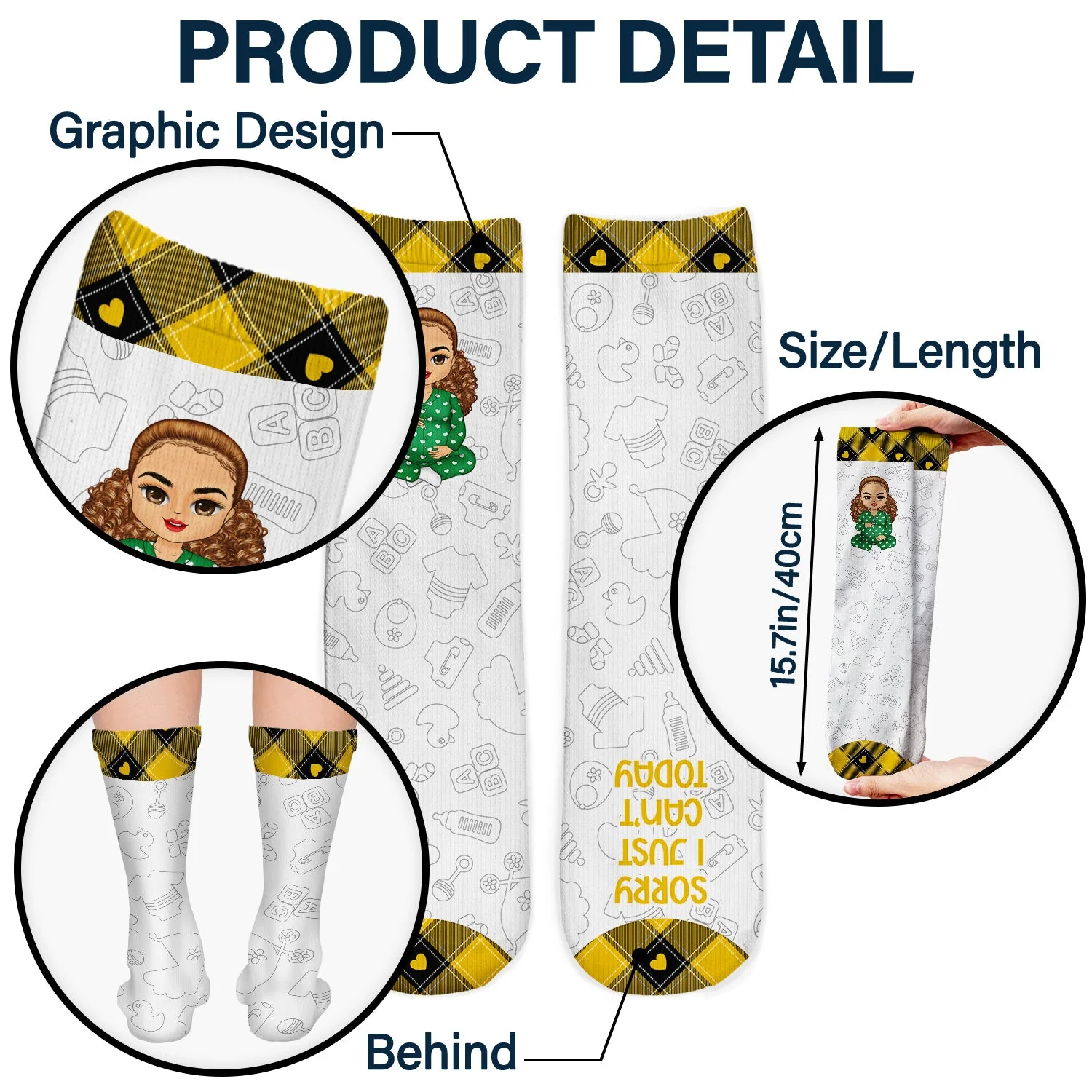 Growing A Tiny Human - Pregnancy Gift, New Mom Gifts, Mom Socks, Expecting Mom, Baby Shower Gift - Personalized Socks - Image 5