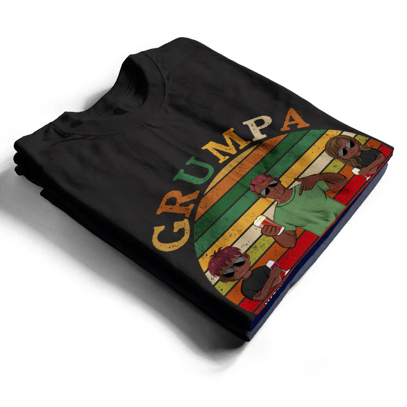 Grumpa Like A Regular - Gift For Grandpas - Personalized Custom T Shirt - Image 2