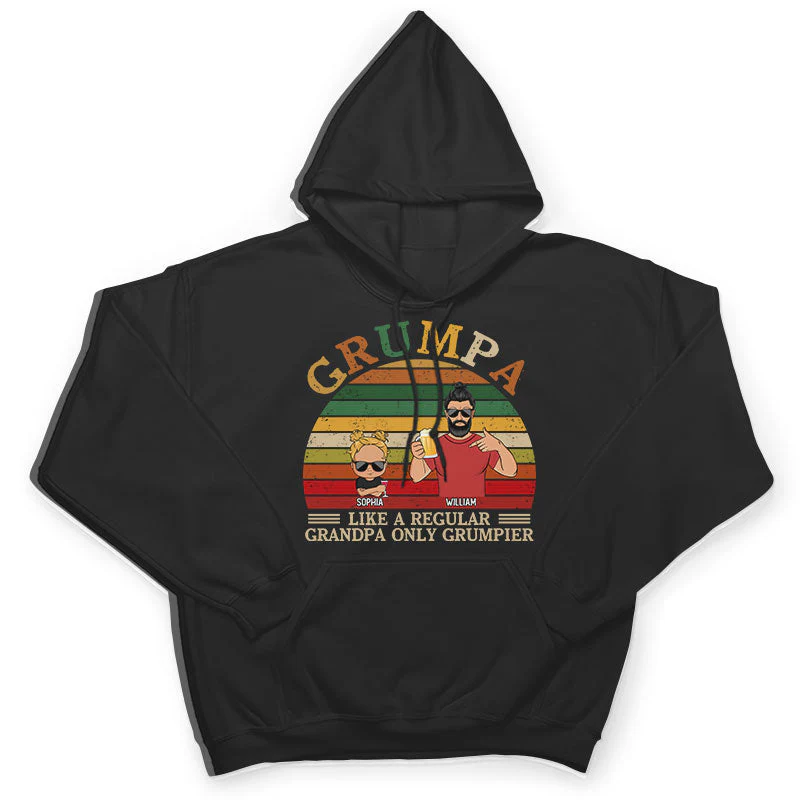 Grumpa Like A Regular - Gift For Grandpas - Personalized Custom T Shirt - Image 4