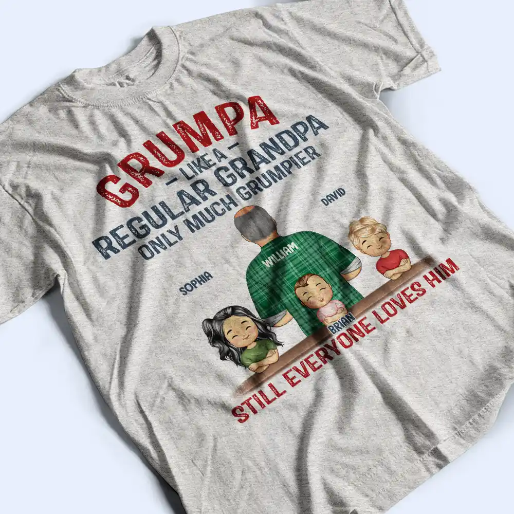 Grumpa Much Grumpier - Personalized T Shirt - Image 3