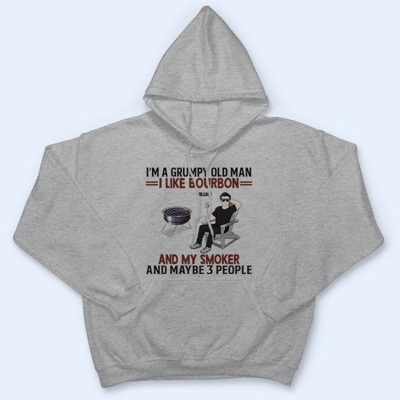Grumpy Old Man Like Bourbon And Maybe 3 People Grilling Dad - Personalized Custom T Shirt - Image 4