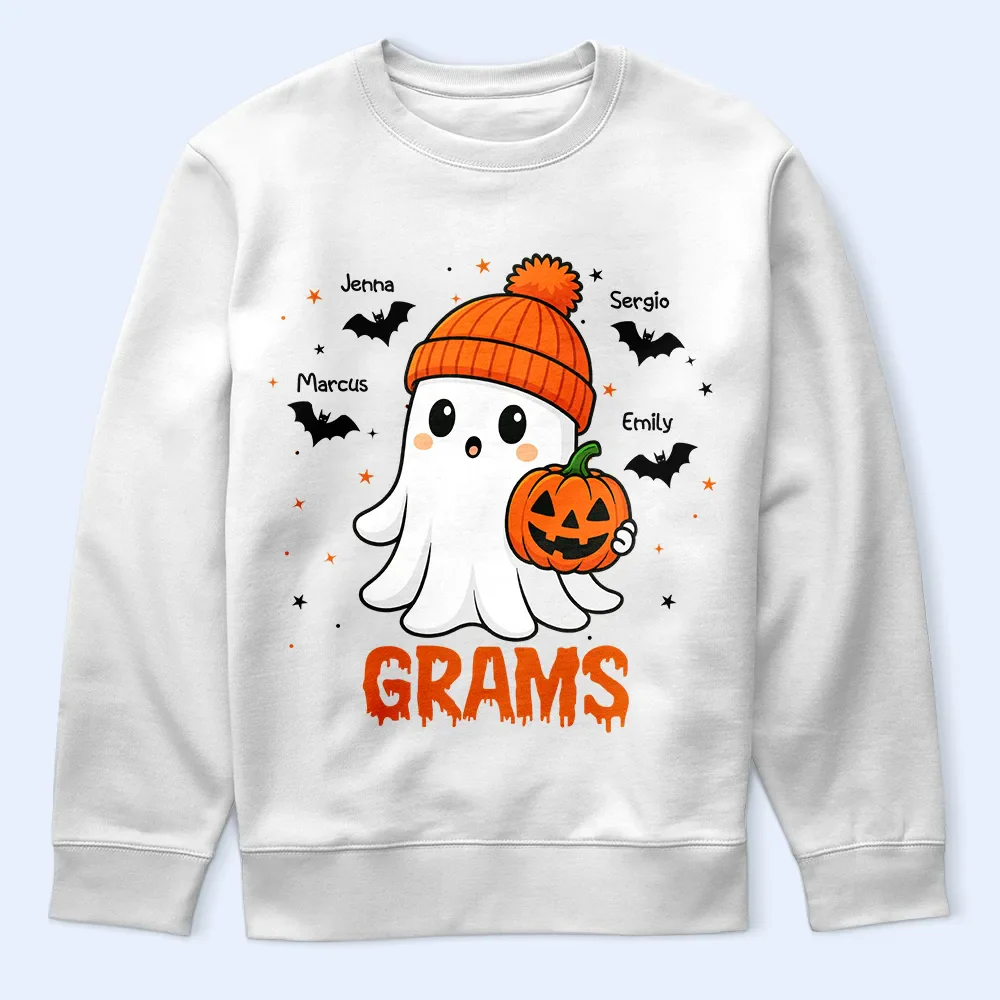 Halloween Boo Grandma Nana - Personalized T Shirt - Image 5