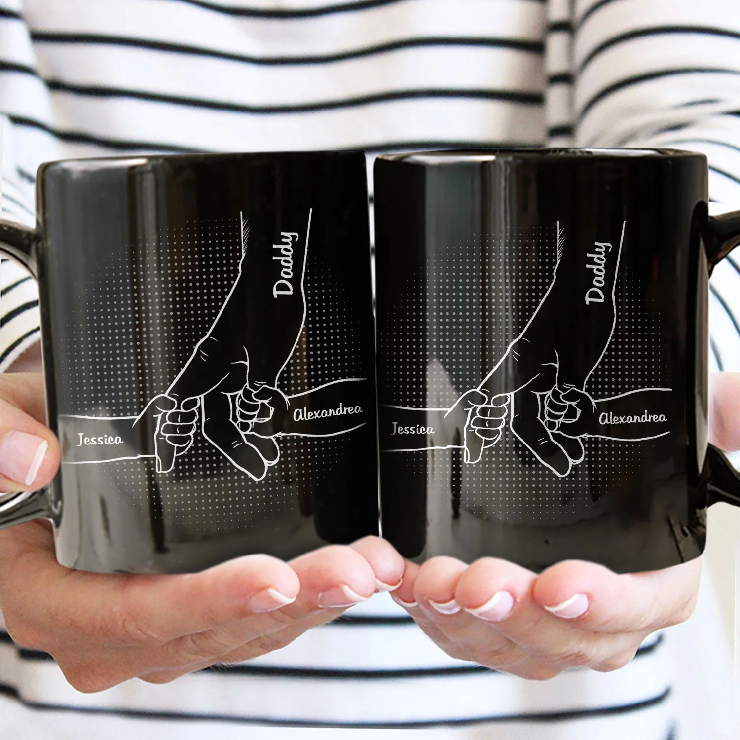 Hand In Hand, I Will Always Protect You - Birthday, Loving Gift For Mom, Dad, Papa, Nana, Grandma, Grandpa - Personalized Custom Mug - Image 4