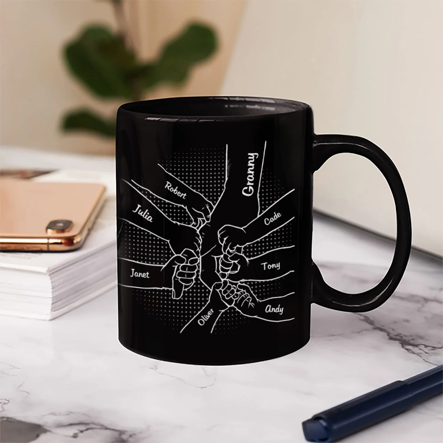 Hand In Hand, I Will Always Protect You - Birthday, Loving Gift For Mom, Dad, Papa, Nana, Grandma, Grandpa - Personalized Custom Mug - Image 6