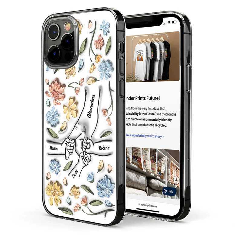 Hand In Hand, I Will Always Protect You - Gift For Mom, Grandma - 3D Inflated Effect Printed Personalized Clear Phone Case - Image 2