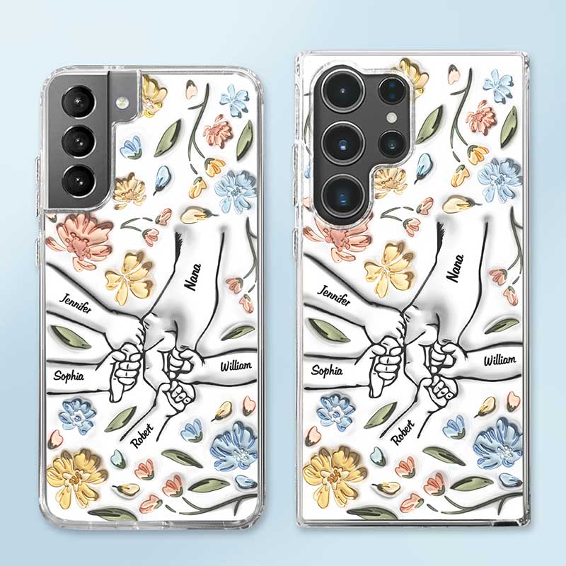Hand In Hand, I Will Always Protect You - Gift For Mom, Grandma, Family - 3D Inflated Effect Printed Personalized Clear Phone Case - Image 4