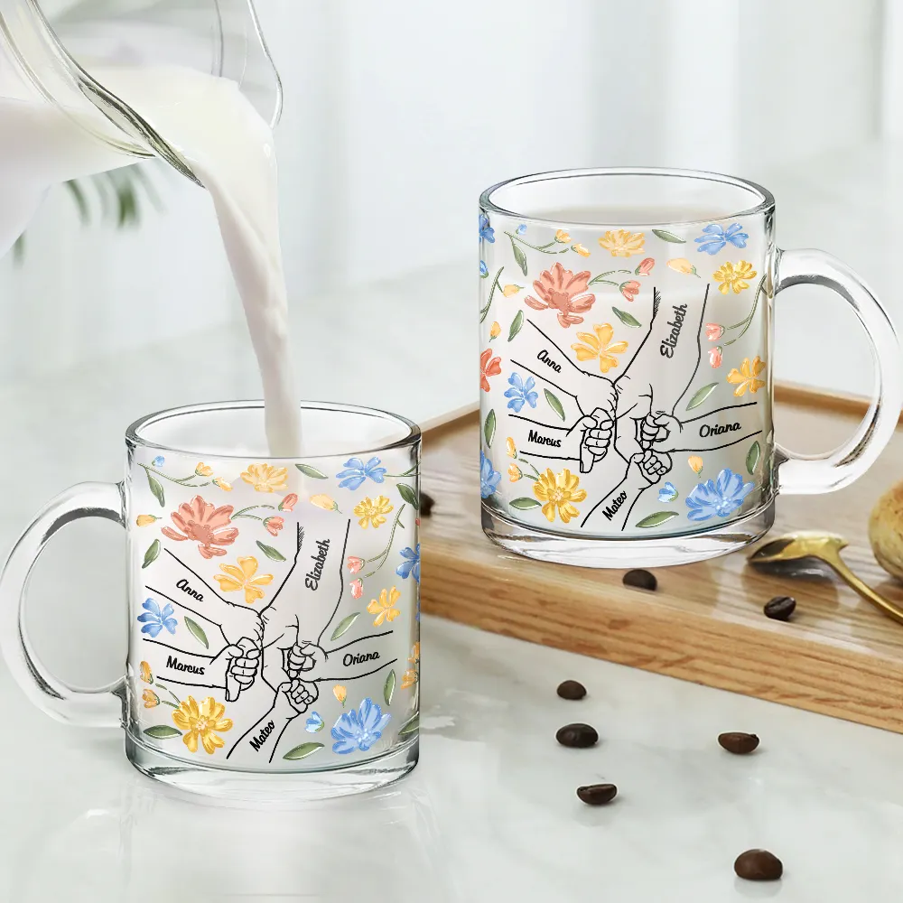 Hand In Hand, I Will Always Protect You - Personalized Glass Mug - Image 4