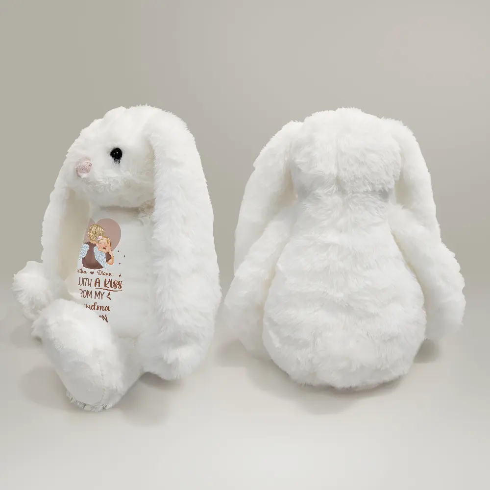 Hand Picked For Earth By My Grandpa Grandma - Personalized Soft Toy Bunny - Image 4