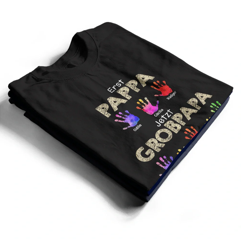 Handabdruck Erst Papa Jetzt Opa - Geschenk Für Papa Opa - Personalisiertes T Shirt - Image 2