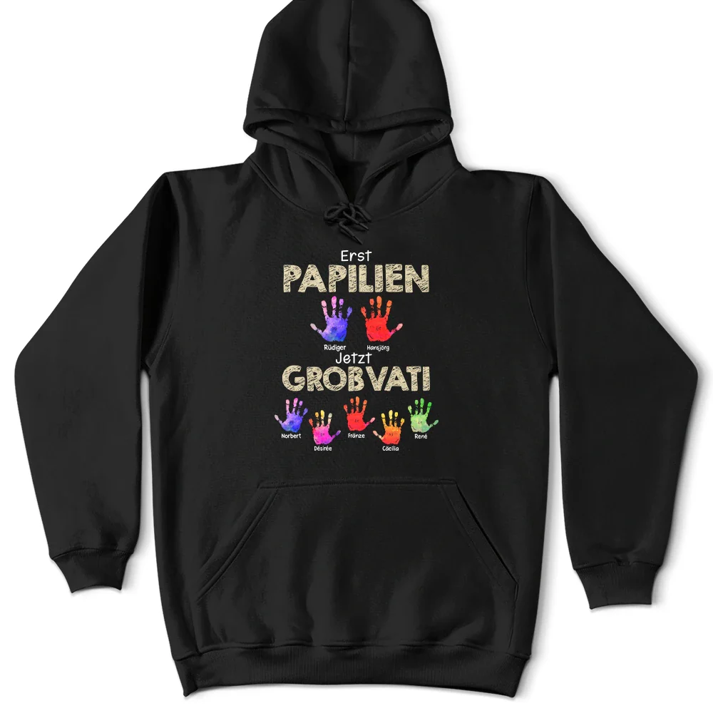 Handabdruck Erst Papa Jetzt Opa - Geschenk Für Papa Opa - Personalisiertes T Shirt - Image 4