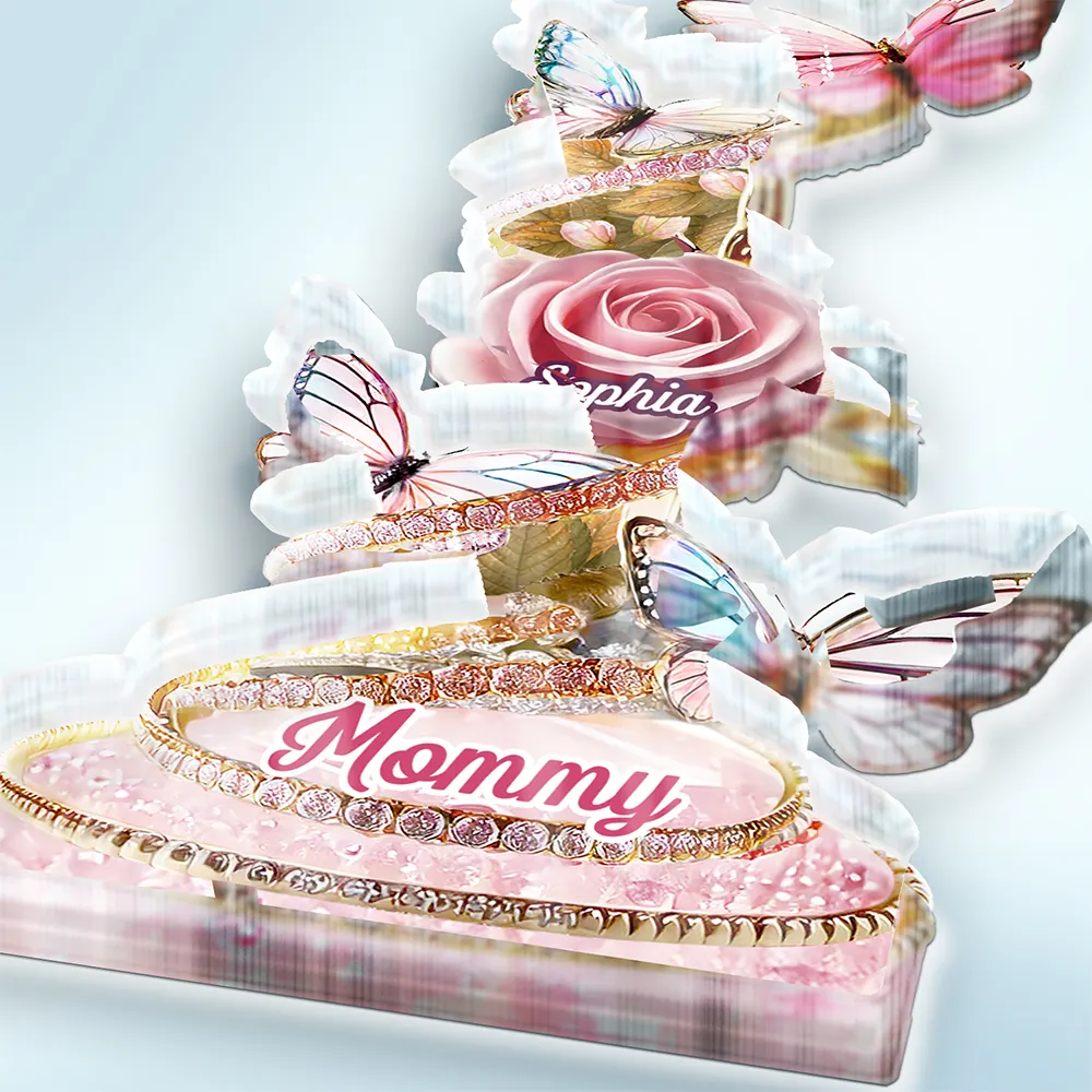 Handpicked Just For Mom Grandma 3D Crystal Effect Roses - Personalized Custom Shaped Acrylic Plaque - Image 3