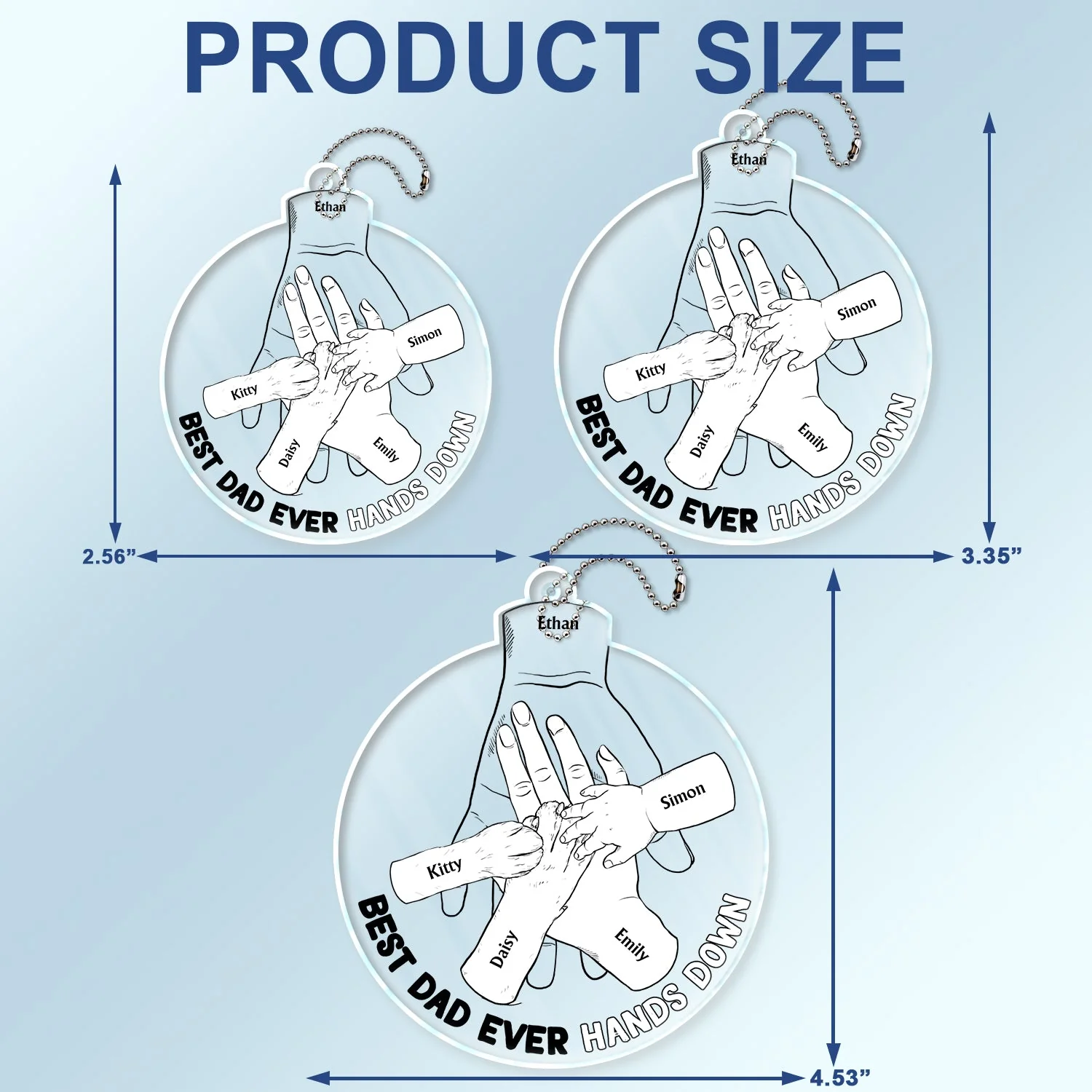 Hands Down - Gift For Father - Personalize Acrylic Car Hanger - Image 4