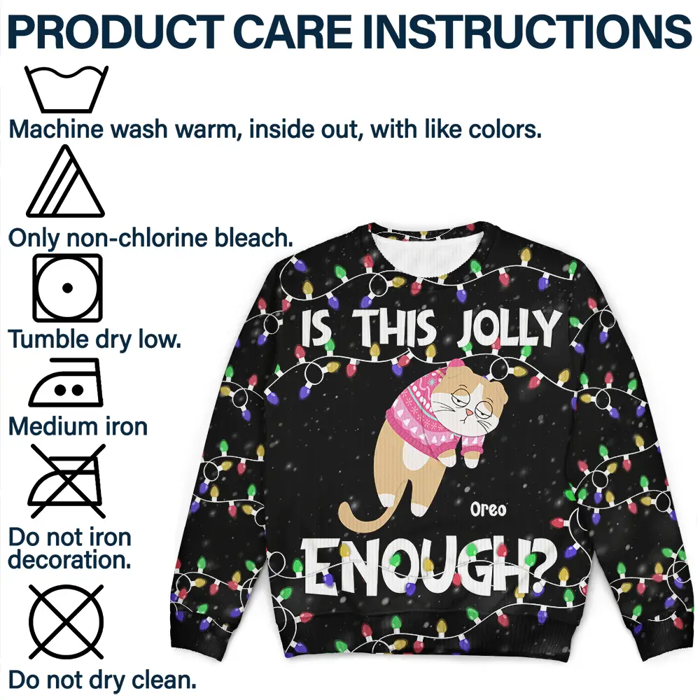Hanging Cats Is This Jolly Enough - Personalized Unisex Ugly Sweater - Image 7